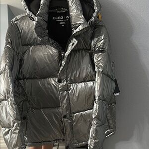BCBG Silver Puffer Jacket